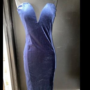 Blue Velvet Dress